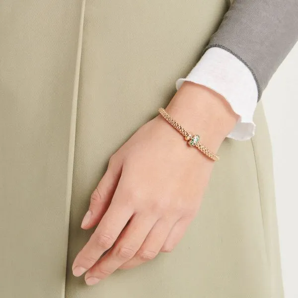FOPE Solo Flex'it Yellow Gold Diamond & Emerald Bracelet, Size M Image 4 La Mine d'Or Moncton, NB