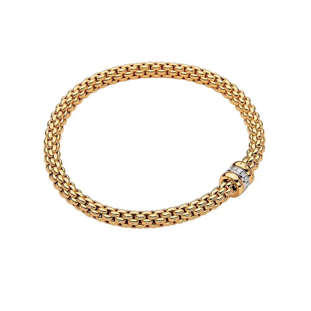 FOPE Solo Flex'it Yellow Gold Diamond Bracelet Size M La Mine d'Or Moncton, NB