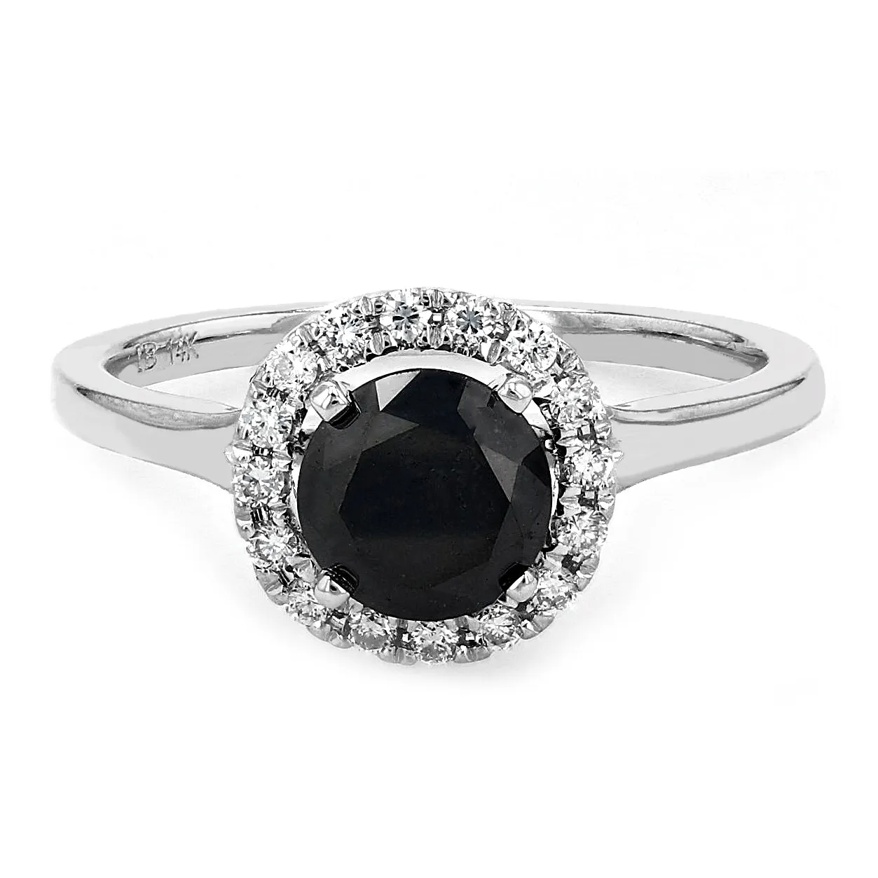 1.29tw Black Diamond Halo Engagement Ring La Mine d'Or Moncton, NB
