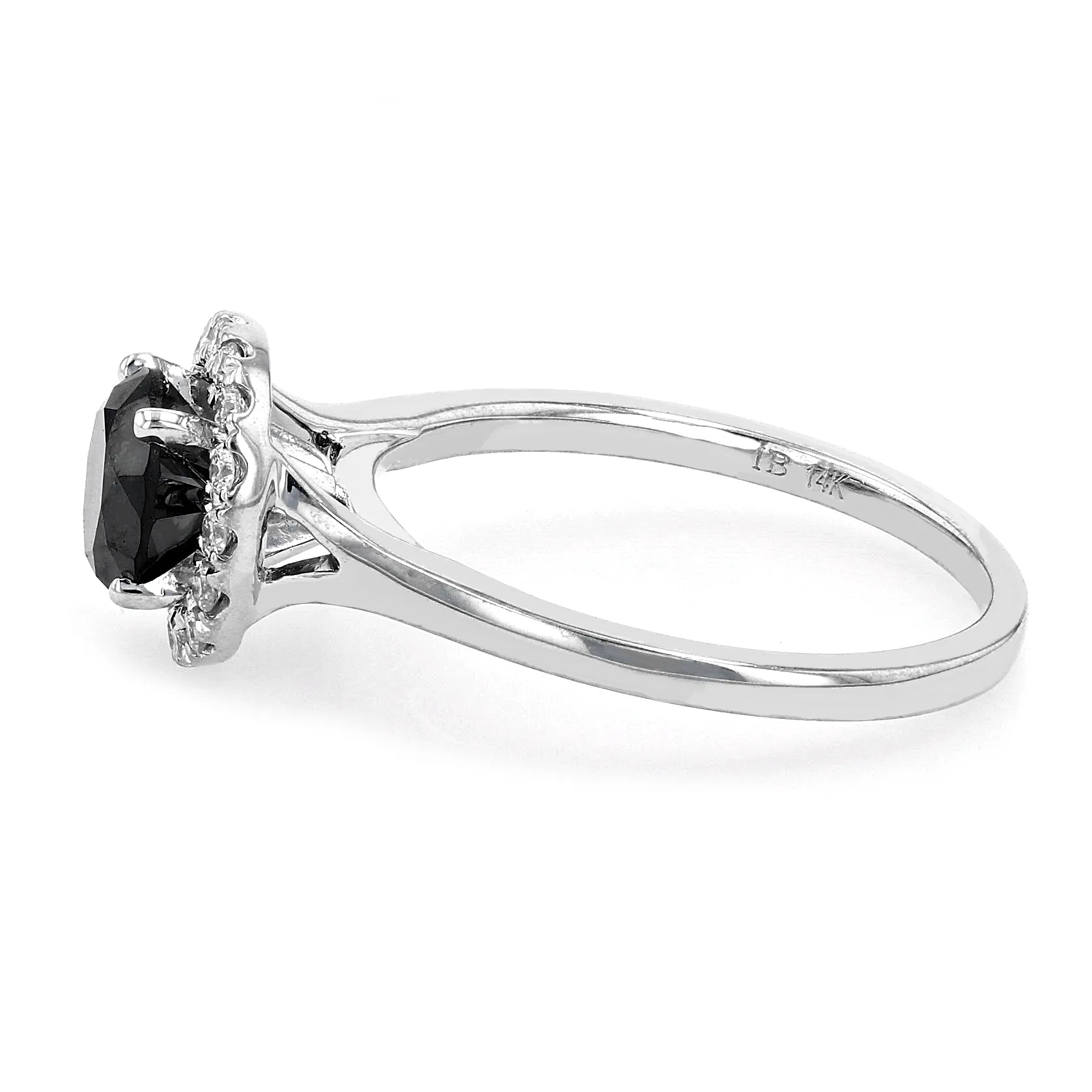 1.29tw Black Diamond Halo Engagement Ring Image 2 La Mine d'Or Moncton, NB