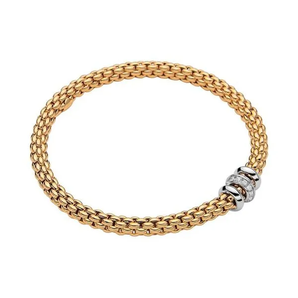 FOPE Solo Flex'it Yellow Gold Diamond Bracelet Size M La Mine d'Or Moncton, NB
