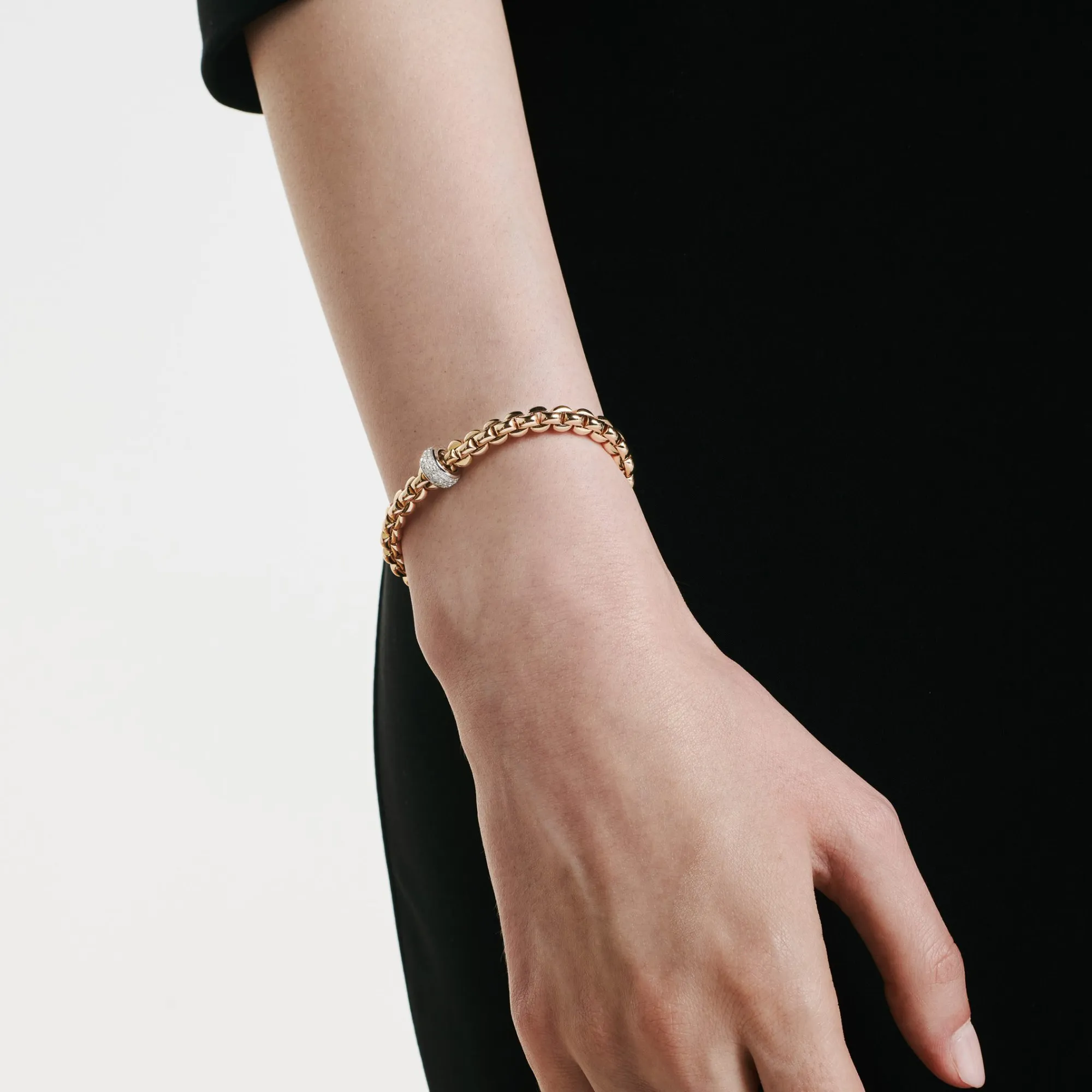 FOPE Eka Flex'it Yellow Gold Diamond Bracelet Size M Image 4 La Mine d'Or Moncton, NB