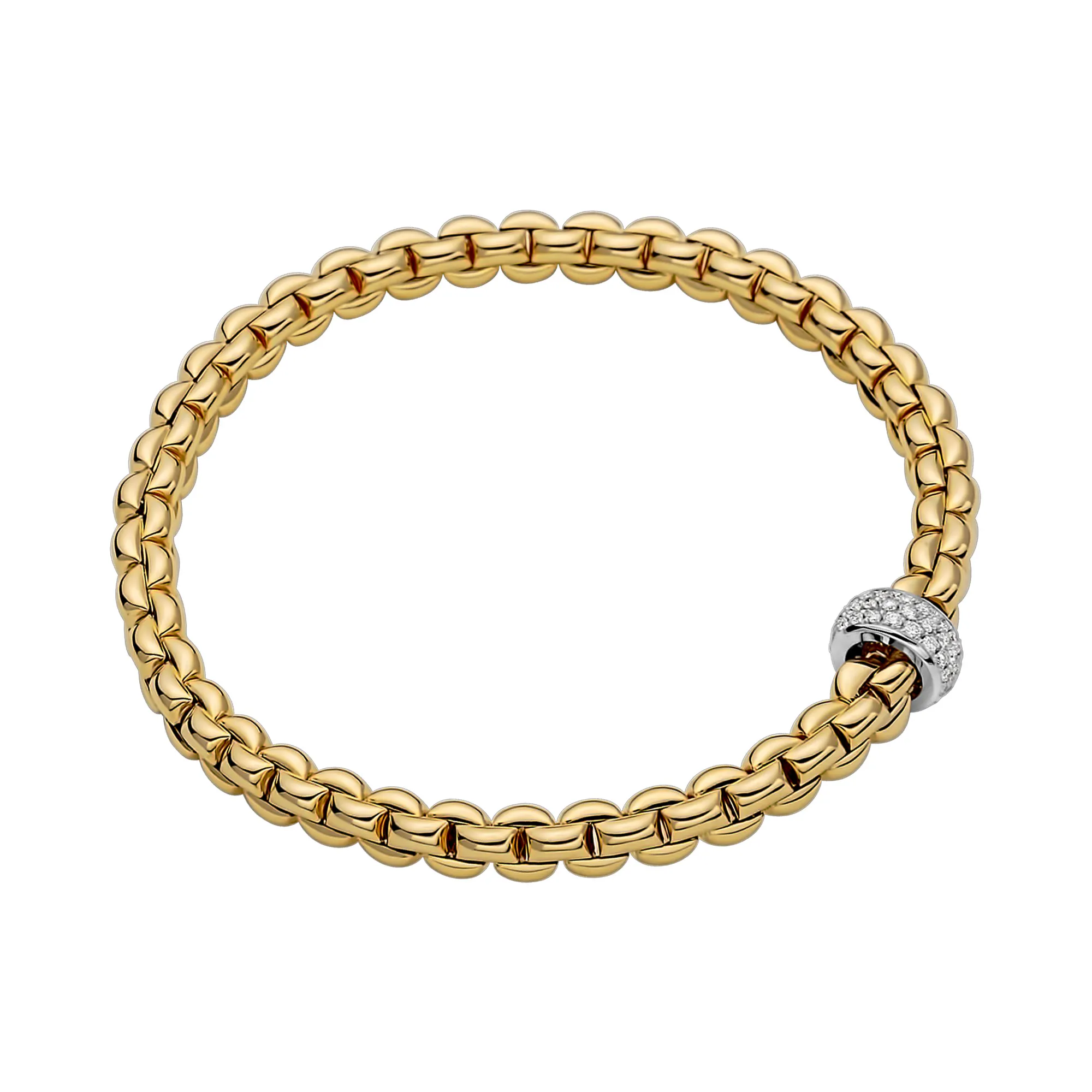FOPE Eka Flex'it Yellow Gold Diamond Bracelet Size M La Mine d'Or Moncton, NB