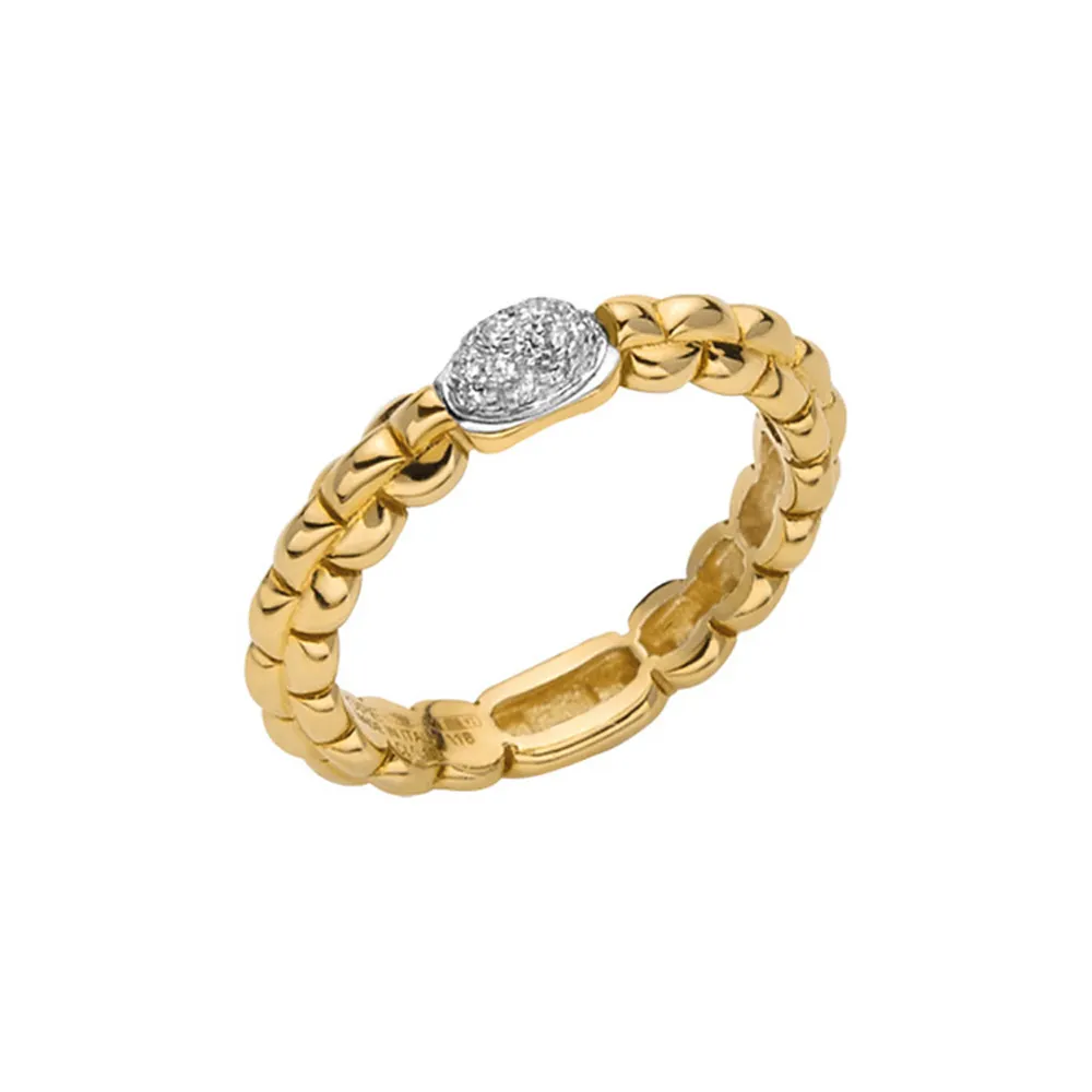 FOPE Eka Yellow Gold Diamond Pave Ring La Mine d'Or Moncton, NB
