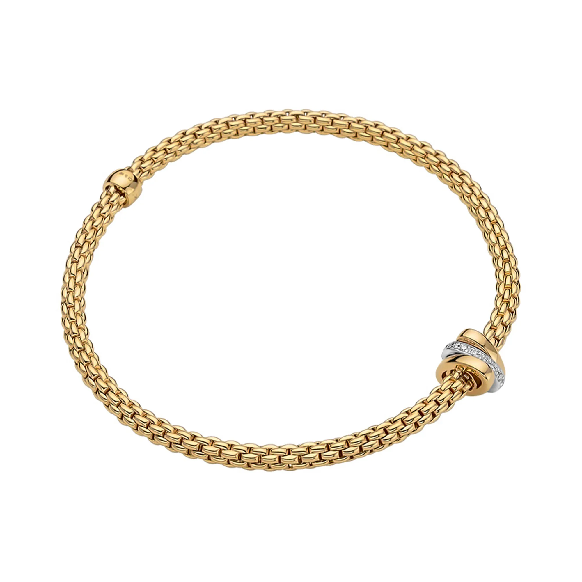 FOPE Prima Flex'it Yellow Gold Diamond Bracelet Size M La Mine d'Or Moncton, NB