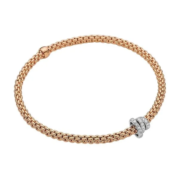 FOPE Prima Flex'it Rose Gold Diamond Bracelet Size M La Mine d'Or Moncton, NB