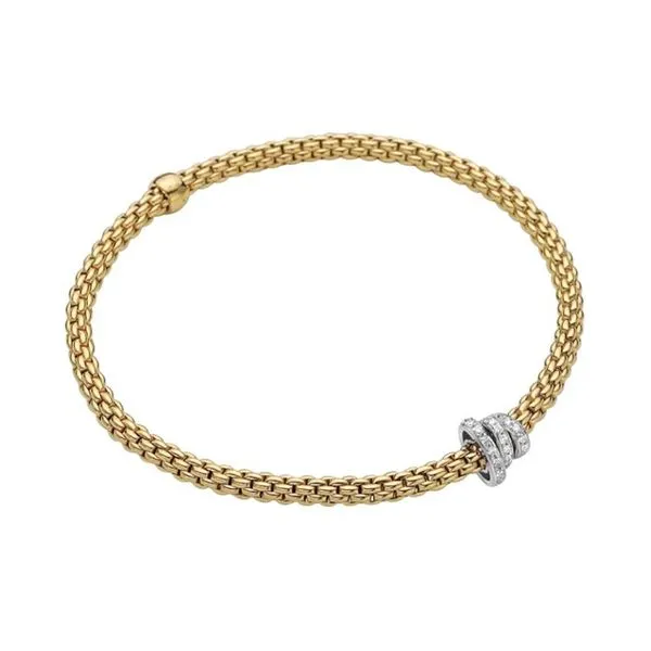 FOPE Prima Flex'it Bracelet Yellow Gold with Diamonds Medium La Mine d'Or Moncton, NB