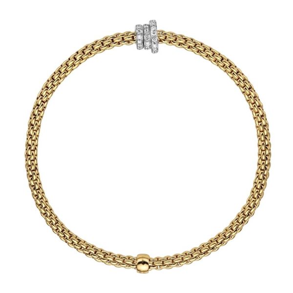 FOPE Prima Flex'it Bracelet Yellow Gold with Diamonds Medium Image 2 La Mine d'Or Moncton, NB