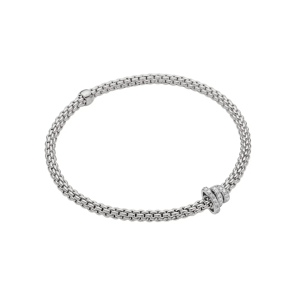 FOPE Prima Flex'it White Gold Diamond Bracelet Size M La Mine d'Or Moncton, NB