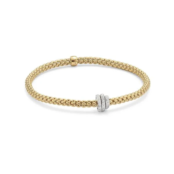 FOPE Prima Flex'it Yellow Gold Diamond Bracelet Size S Image 3 La Mine d'Or Moncton, NB