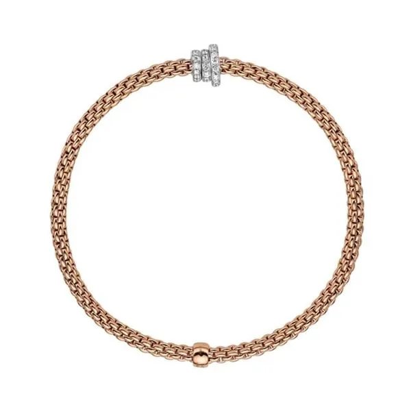 FOPE Prima Flex'it Bracelet Rose Gold with Diamonds Small Image 2 La Mine d'Or Moncton, NB