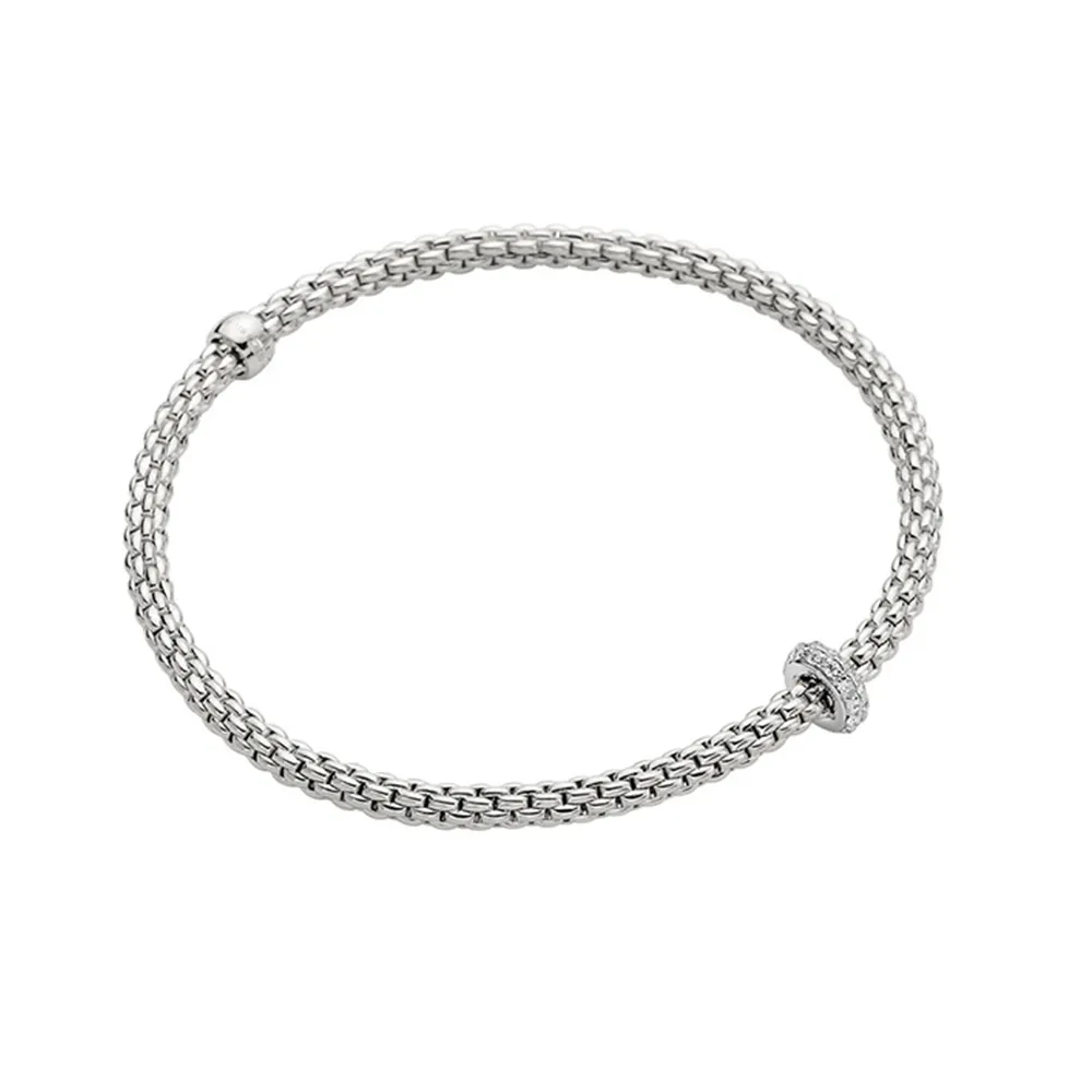 FOPE Prima Flex'it White Gold Diamond Bracelet Size M La Mine d'Or Moncton, NB