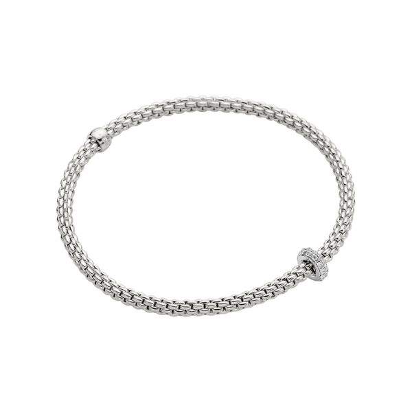 FOPE Prima Flex'it 18kt White Gold Small Bracelet with Diamonds La Mine d'Or Moncton, NB