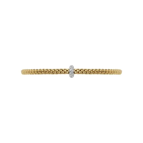 FOPE Prima Flex'it Bracelet Yellow Gold with Diamonds Size M Image 3 La Mine d'Or Moncton, NB