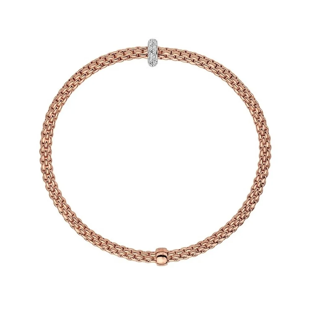 FOPE Prima Flex'it Rose Gold Diamond Bracelet Size M Image 3 La Mine d'Or Moncton, NB