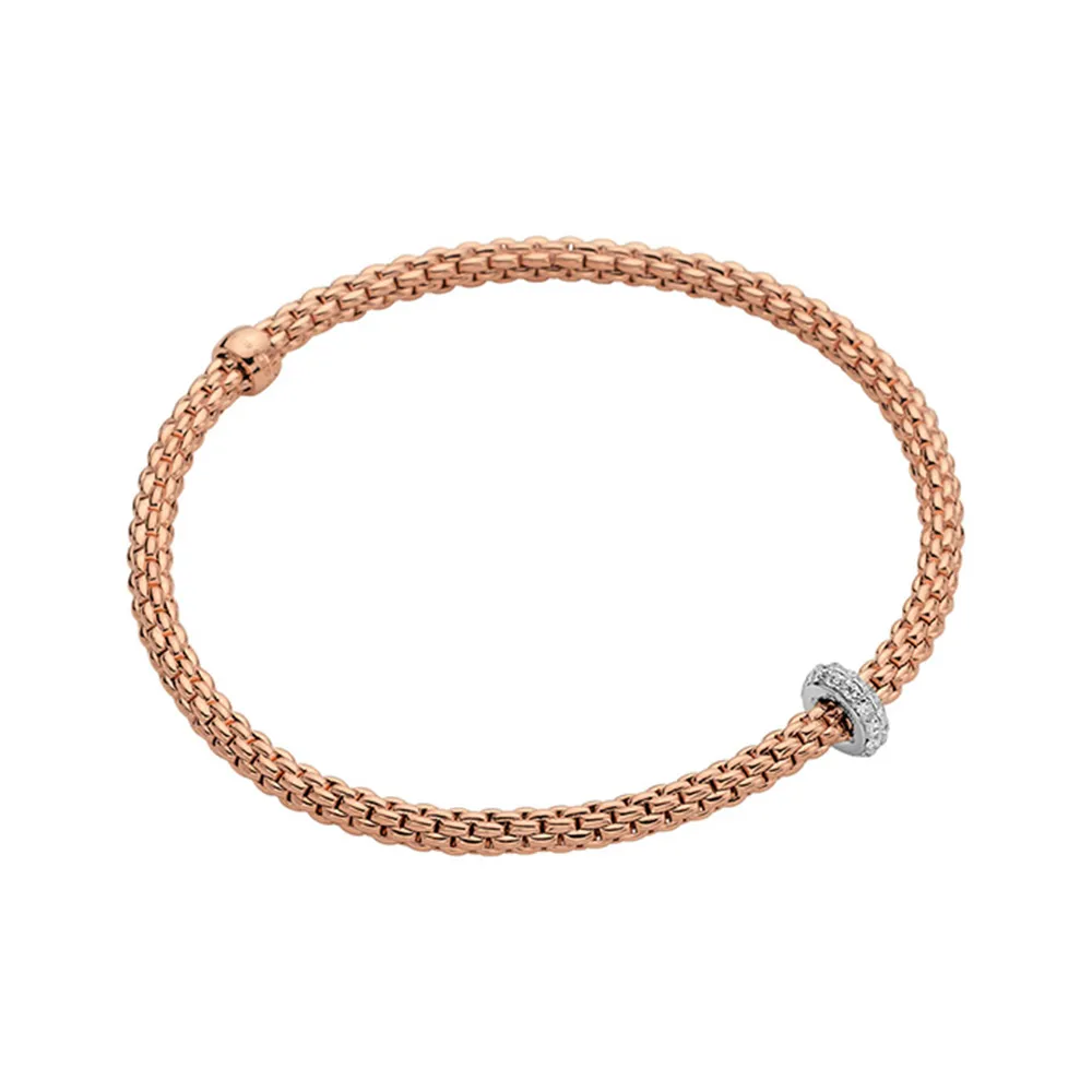 FOPE Prima Flex'it Rose Gold Diamond Bracelet Size M La Mine d'Or Moncton, NB
