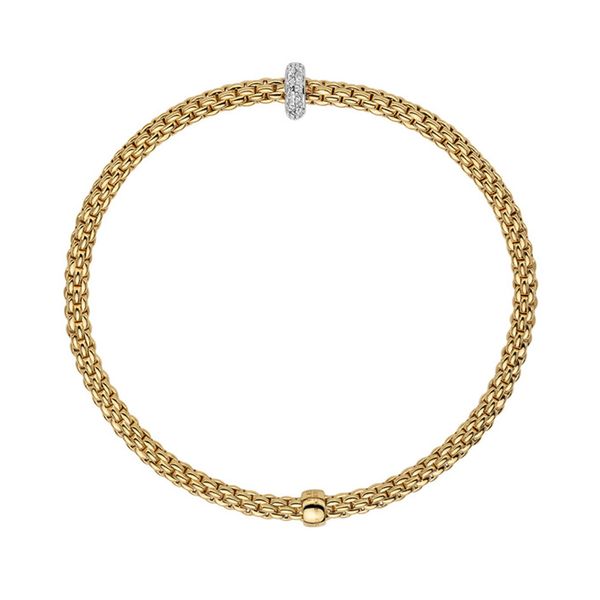 FOPE Prima Flex'it 18kt Yellow Gold Small Bracelet with Diamonds Image 2 La Mine d'Or Moncton, NB