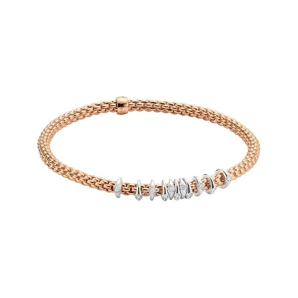 FOPE Prima Flex'it 18kt Rose Gold Medium Bracelet with Diamonds La Mine d'Or Moncton, NB