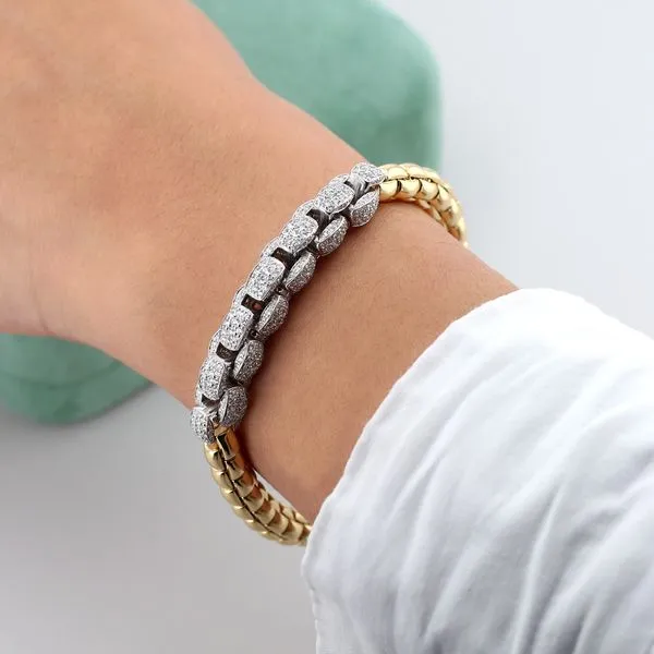 FOPE Eka Flex'it Yellow Gold Diamond Bracelet Size M Image 5 La Mine d'Or Moncton, NB