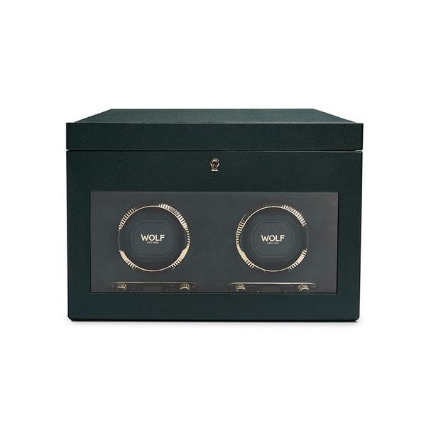 WOLF British Racing Double Watch Winder with Storage - Green La Mine d'Or Moncton, NB