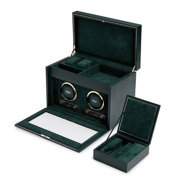 WOLF British Racing Double Watch Winder with Storage - Green Image 2 La Mine d'Or Moncton, NB