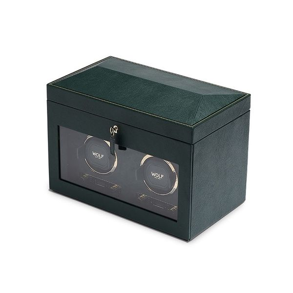 WOLF British Racing Double Watch Winder with Storage - Green Image 3 La Mine d'Or Moncton, NB