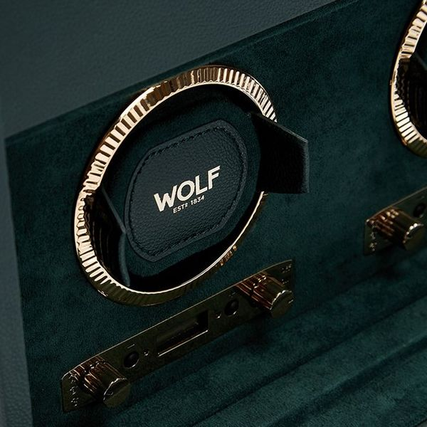 WOLF British Racing Double Watch Winder with Storage - Green Image 4 La Mine d'Or Moncton, NB