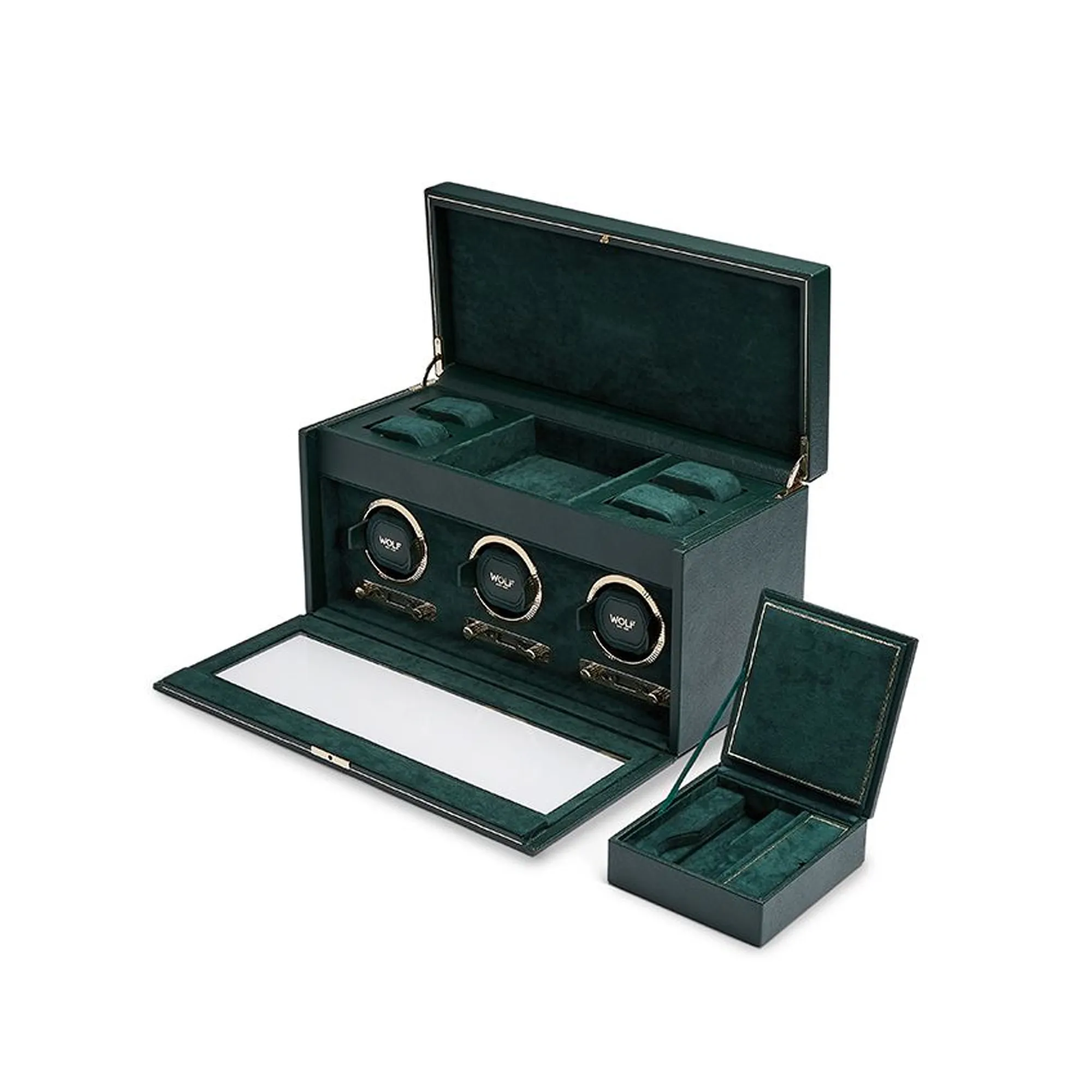 WOLF British Racing Triple Watch Winder with Storage - Green Image 3 La Mine d'Or Moncton, NB