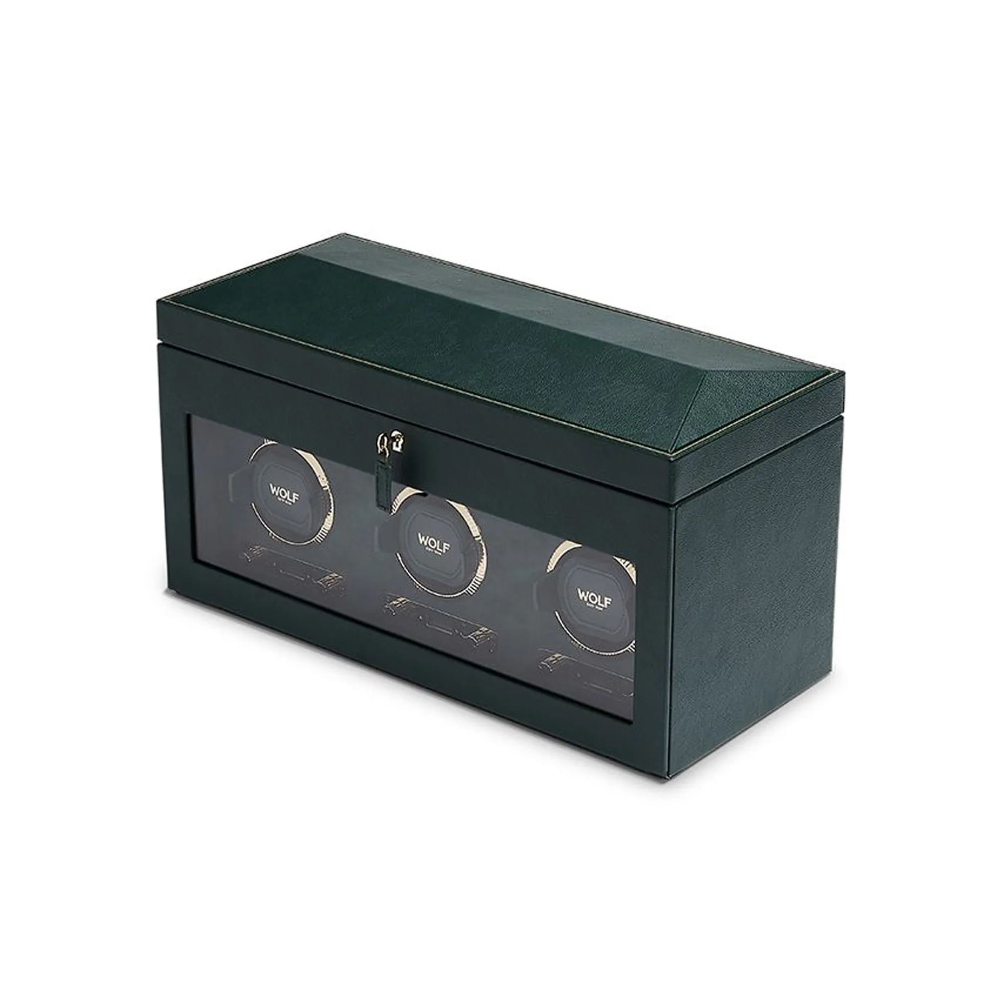 WOLF British Racing Triple Watch Winder with Storage - Green Image 4 La Mine d'Or Moncton, NB