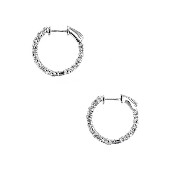 0.50tw Diamond In/Out Setting Hoop Earrings Image 2 La Mine d'Or Moncton, NB