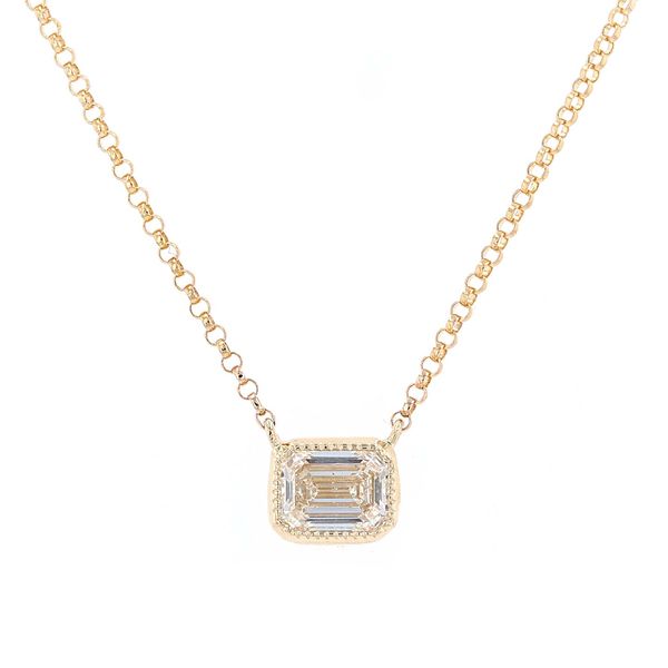 0.50ct Diamond Emerald Cut Bezel Necklace La Mine d'Or Moncton, NB