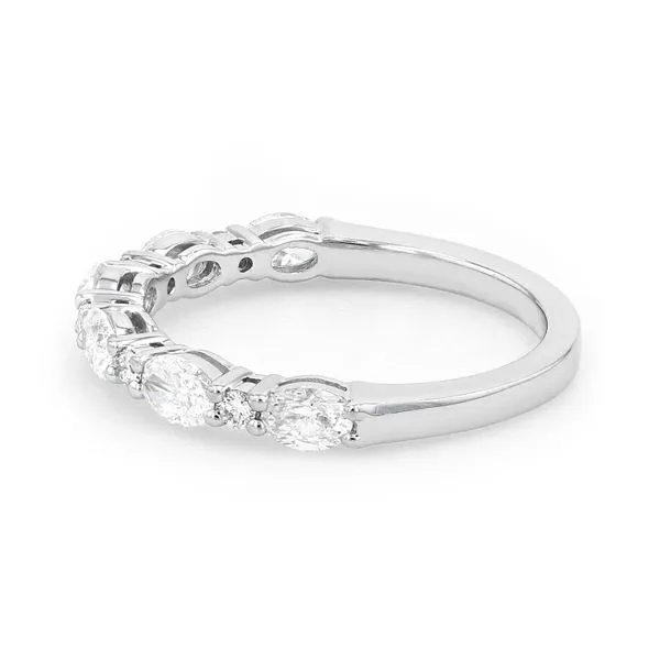 0.93tw Classic Oval and Round Diamond Band White Gold Image 2 La Mine d'Or Moncton, NB