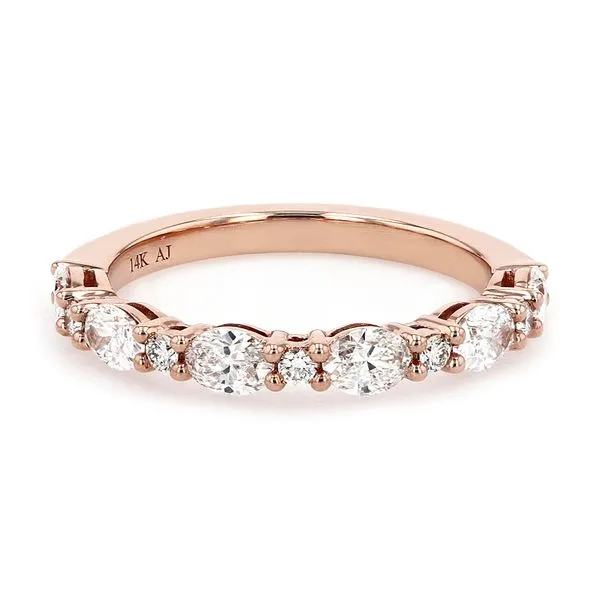 0.93tw Classic Oval and Round Diamond Band Rose Gold La Mine d'Or Moncton, NB