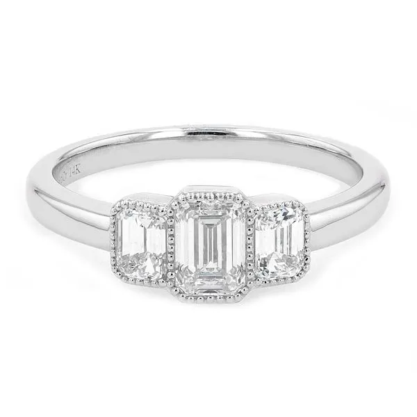 1.00tw Emerald Cut Diamond Three Stone Bezel Set Ring La Mine d'Or Moncton, NB