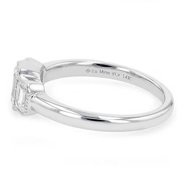 1.00tw Emerald Cut Diamond Three Stone Bezel Set Ring Image 2 La Mine d'Or Moncton, NB