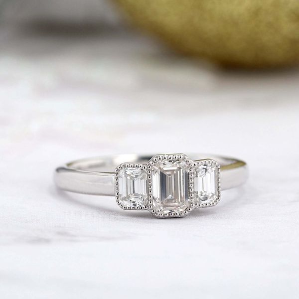 1.00tw Emerald Cut Diamond Trinity Ring Image 3 La Mine d'Or Moncton, NB
