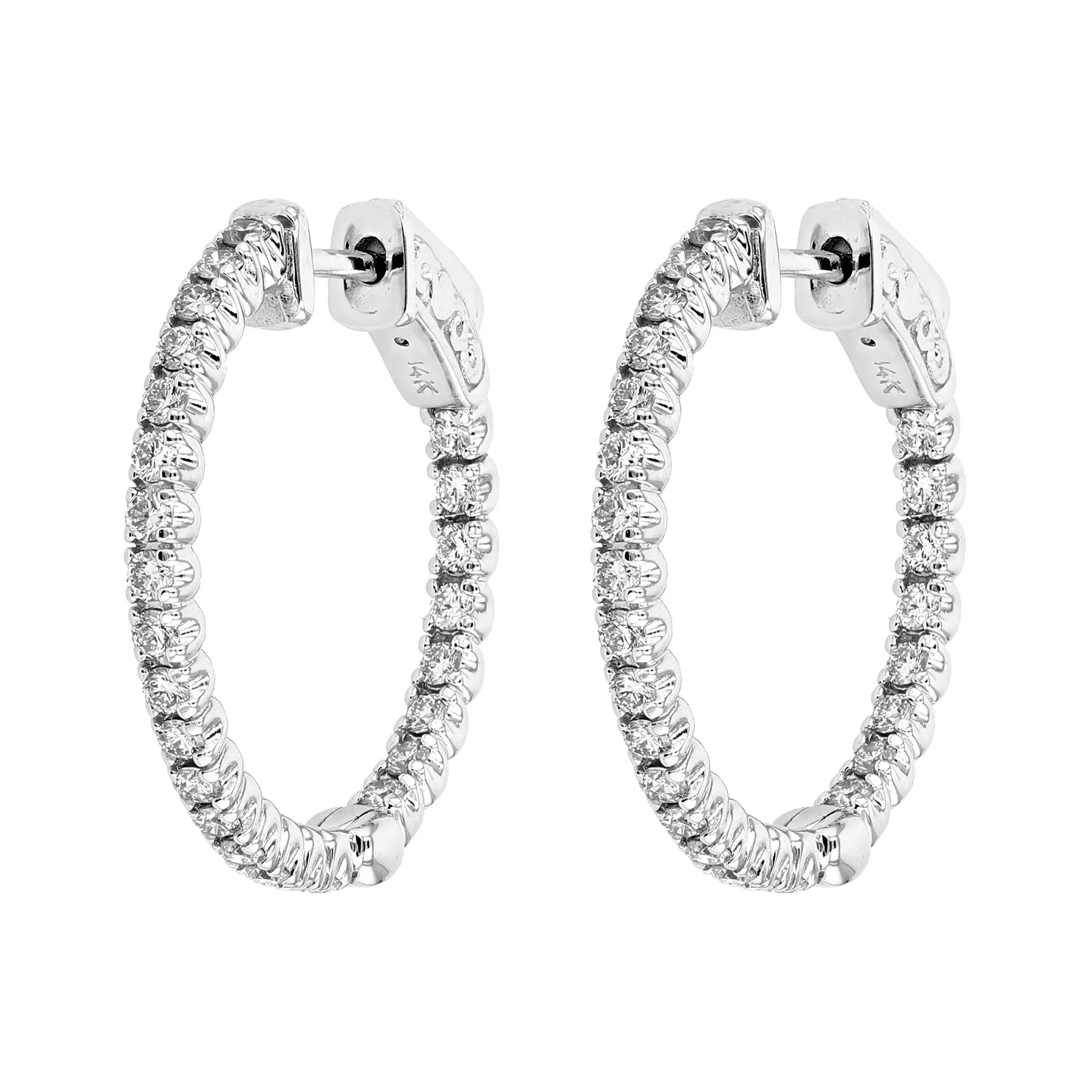1.00tw Round Diamonds In-Out Eternity Hoop Earrings La Mine d'Or Moncton, NB