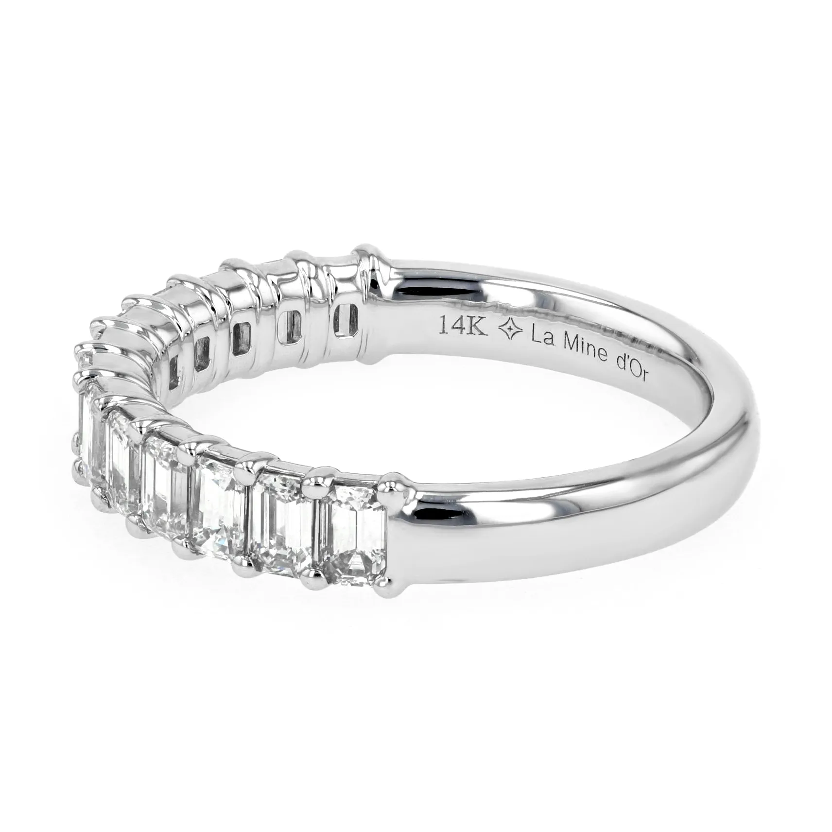 1.15tw Diamond Emerald Cut Wedding Band 14kt White Gold Image 2 La Mine d'Or Moncton, NB