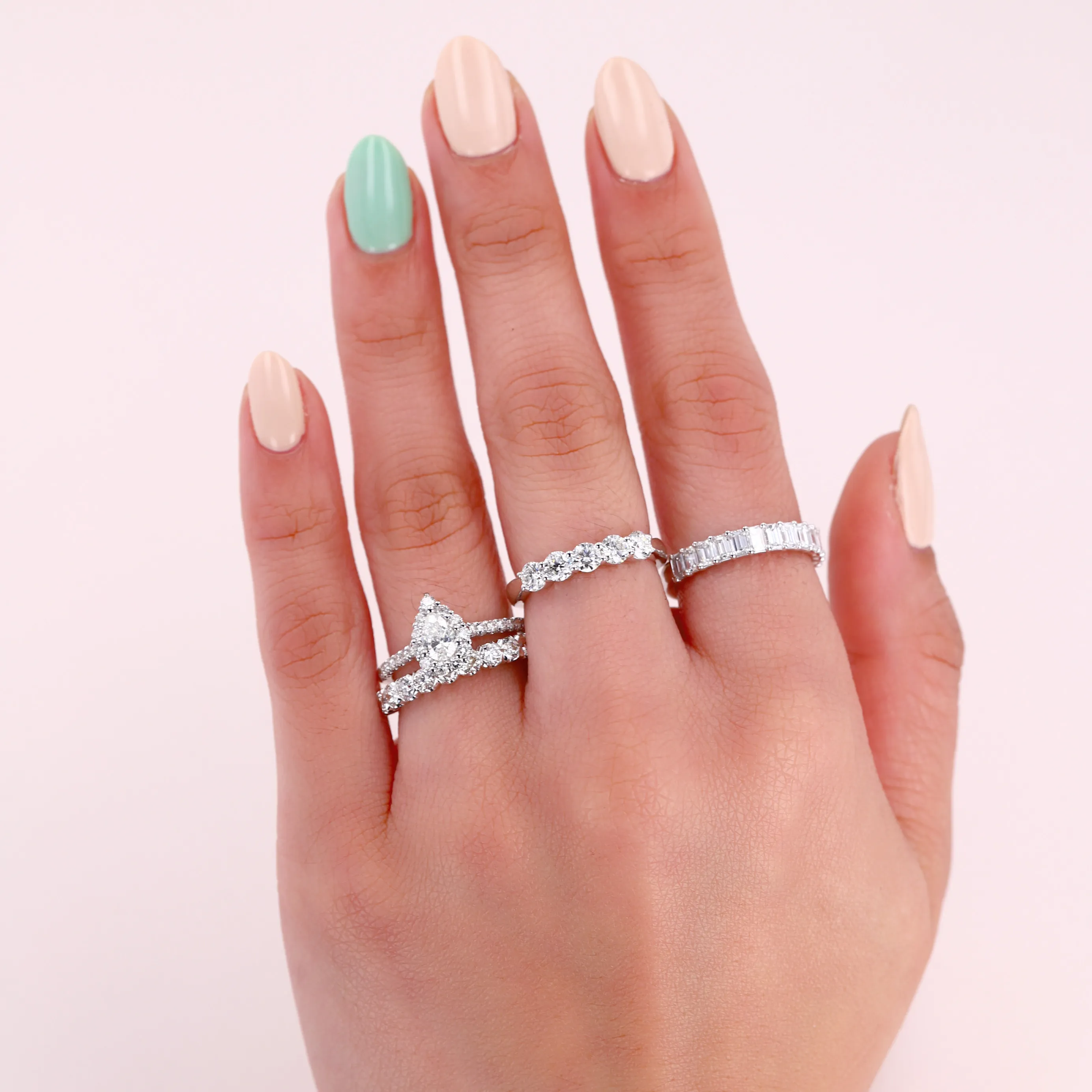 0.90tw Pear Diamond Halo Pave Engagement Ring Image 4 La Mine d'Or Moncton, NB
