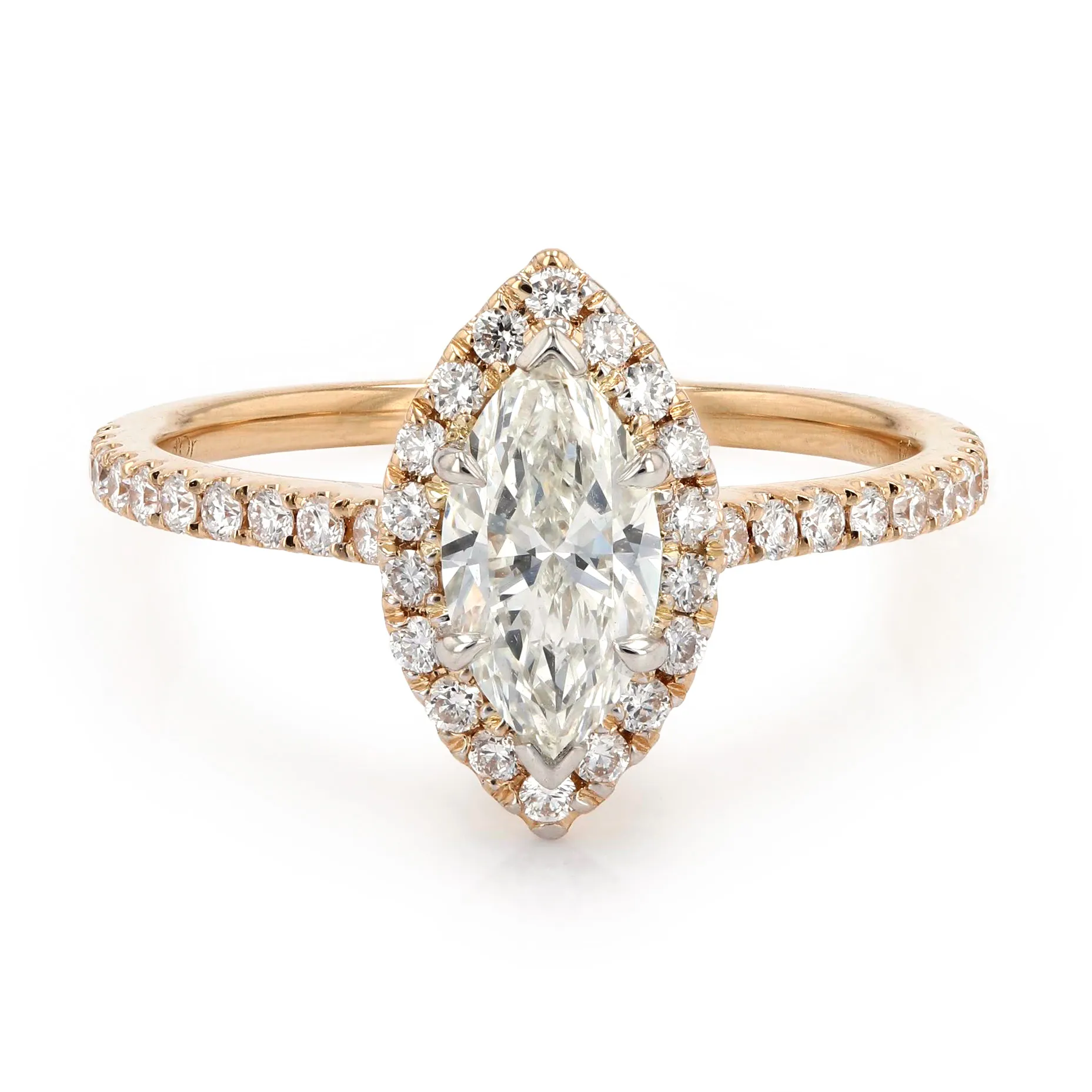 1.12tw Arizona Marquise Diamond Halo Engagement Ring La Mine d'Or Moncton, NB