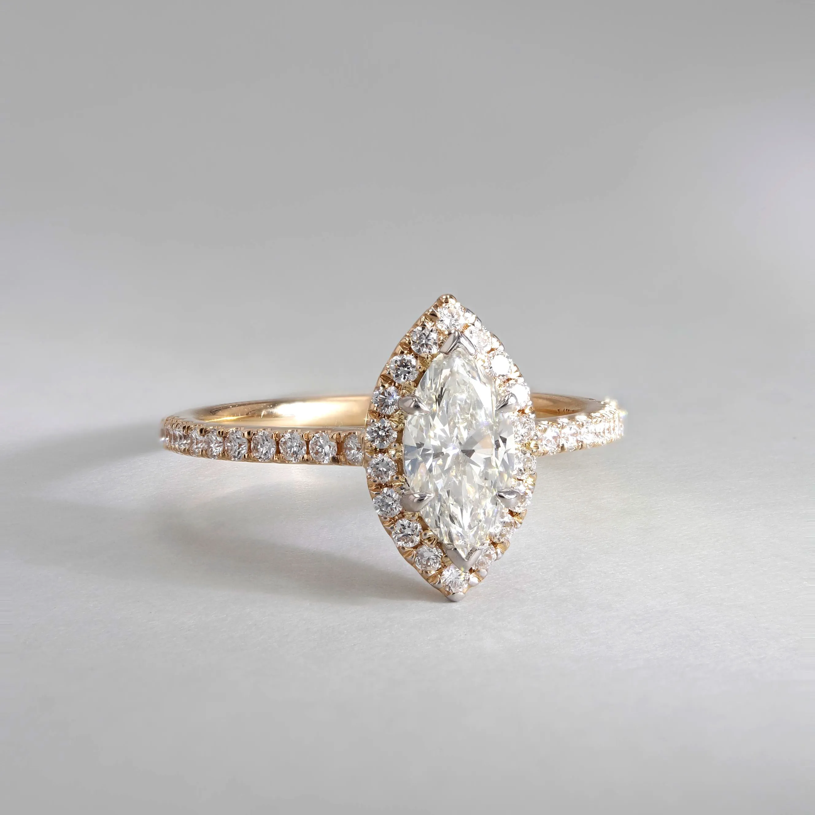1.12tw Arizona Marquise Diamond Halo Engagement Ring Image 3 La Mine d'Or Moncton, NB