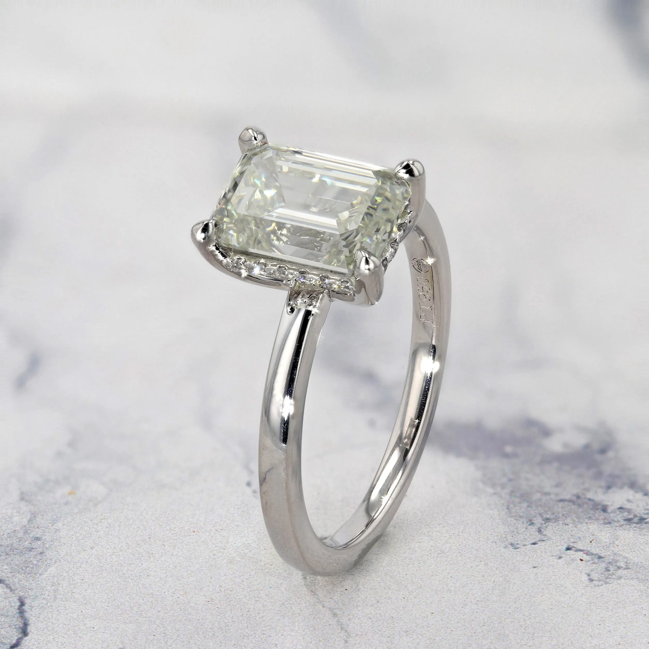 2.08tw Emerald Diamond Athens Halo Engagement Ring Image 3 La Mine d'Or Moncton, NB
