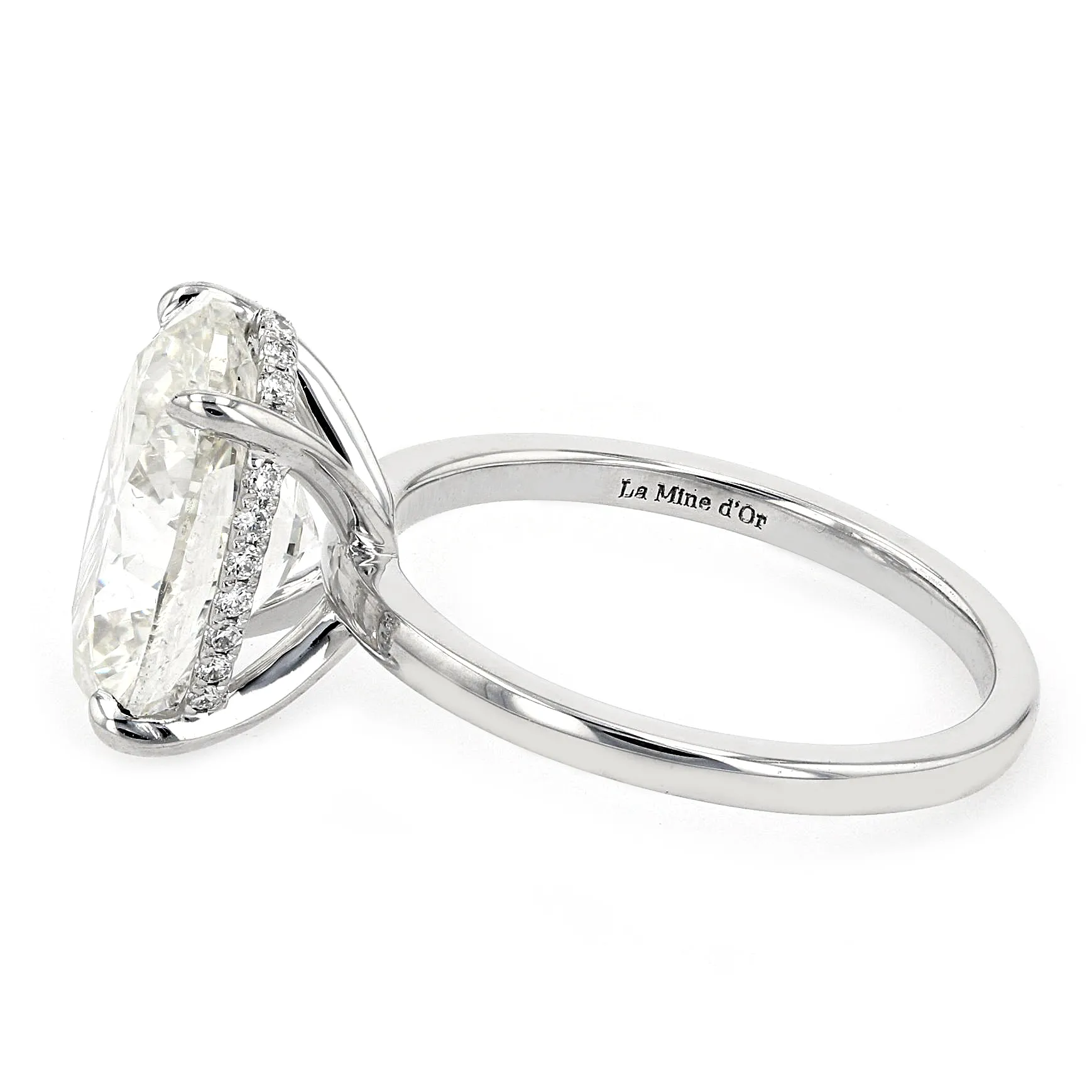5.14tw Athens Oval Diamond Hidden Halo Solitaire Engagement Ring Image 2 La Mine d'Or Moncton, NB