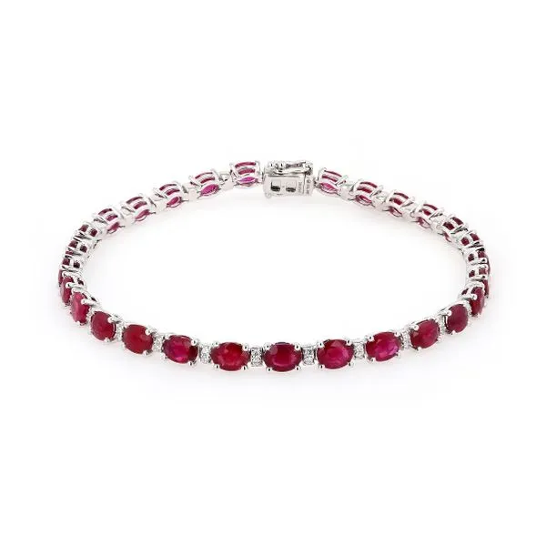 8.78tw Ruby Diamond Tennis Bracelet 18kt White Gold La Mine d