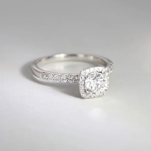 1.11tw Bali Round Diamond Pave Halo Engagement Ring Image 5 La Mine d'Or Moncton, NB