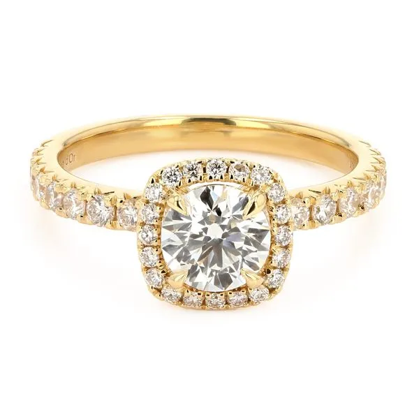 1.38tw Bali Round Diamond Halo Pave Engagement Ring La Mine d'Or Moncton, NB