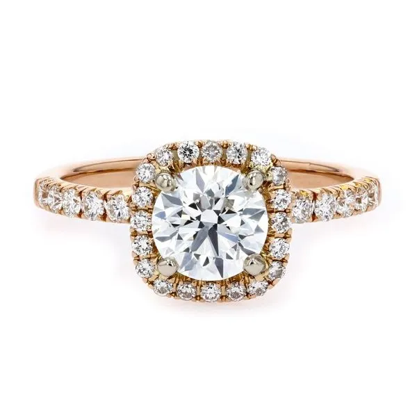 1.50tw Round Diamond Bali Halo Engagement Ring La Mine d'Or Moncton, NB