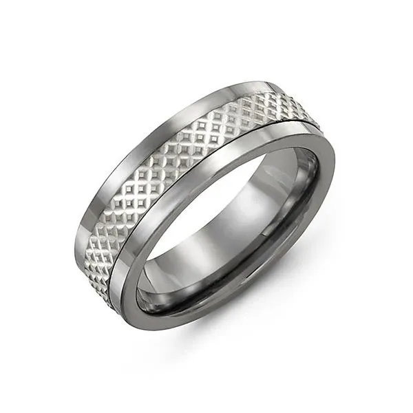 10kt White Gold and Tungsten Madani Design Wedding Band La Mine d'Or Moncton, NB
