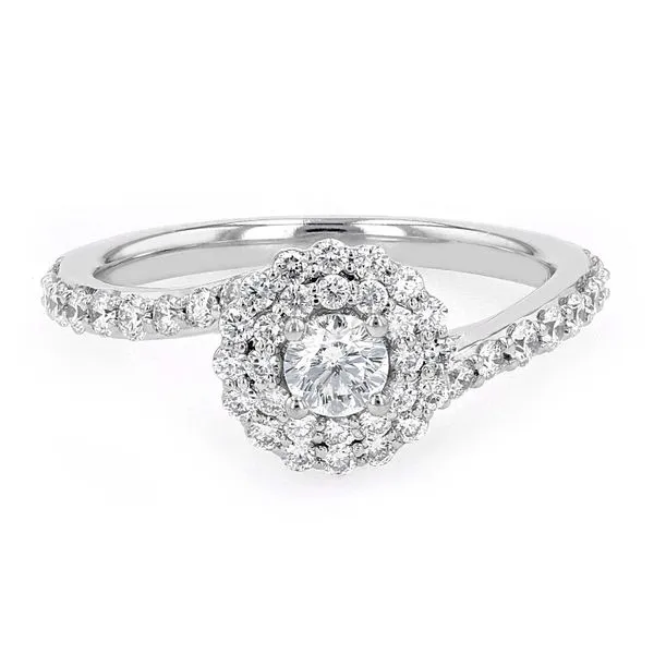 0.78tw Round Maple Leaf Diamond Double Halo Engagement Ring La Mine d'Or Moncton, NB