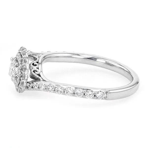 0.78tw Round Maple Leaf Diamond Double Halo Engagement Ring Image 2 La Mine d'Or Moncton, NB